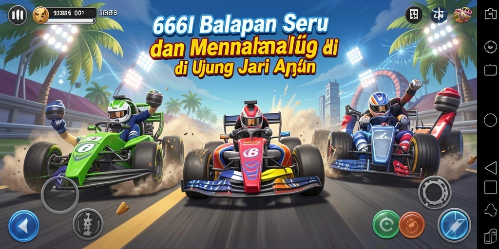 Tampilan mendebarkan dari gameplay balapan 666I.