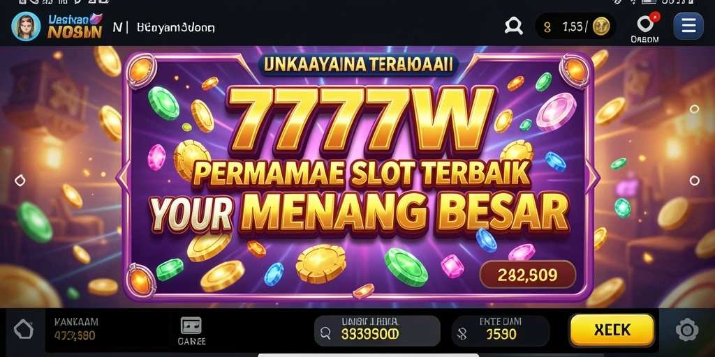 Tampilan menarik dari gameplay Slot 7777W yang mendebarkan.