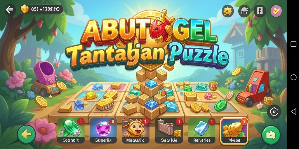 Tampilan gameplay ABUTOGEL yang mendebarkan dan penuh warna.