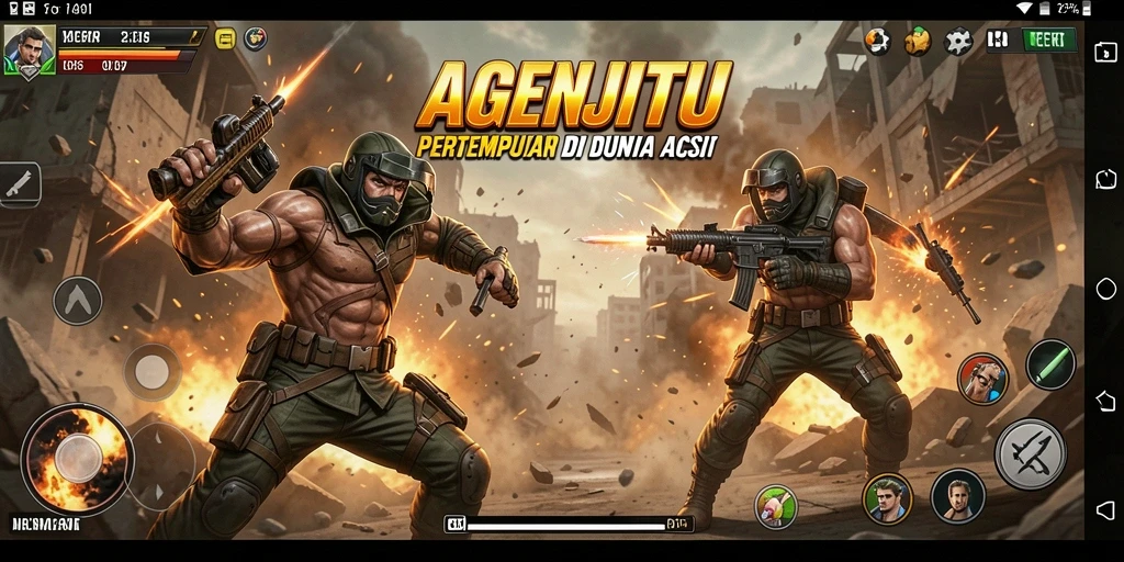Screenshot AGENJITU menampilkan aksi seru dalam pertarungan.