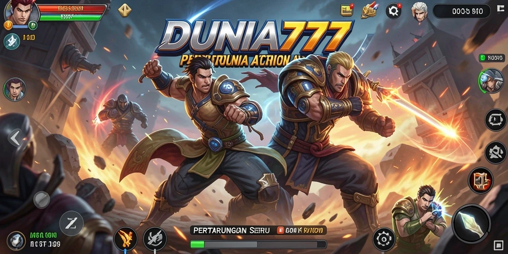 Tampilan gameplay penuh aksi dari DUNIA777