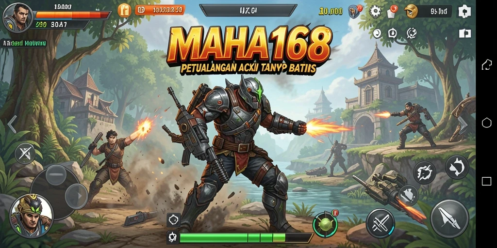 Tampilan utama gameplay MAHA168 yang intens dan seru.