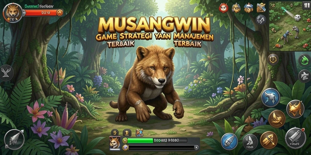 Screenshot gameplay MUSANGWIN dengan pertempuran antar pemain.