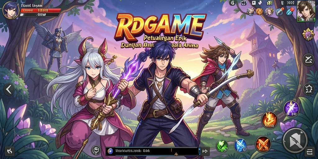Tampilan gameplay RPGAME yang menakjubkan di dunia Anime.