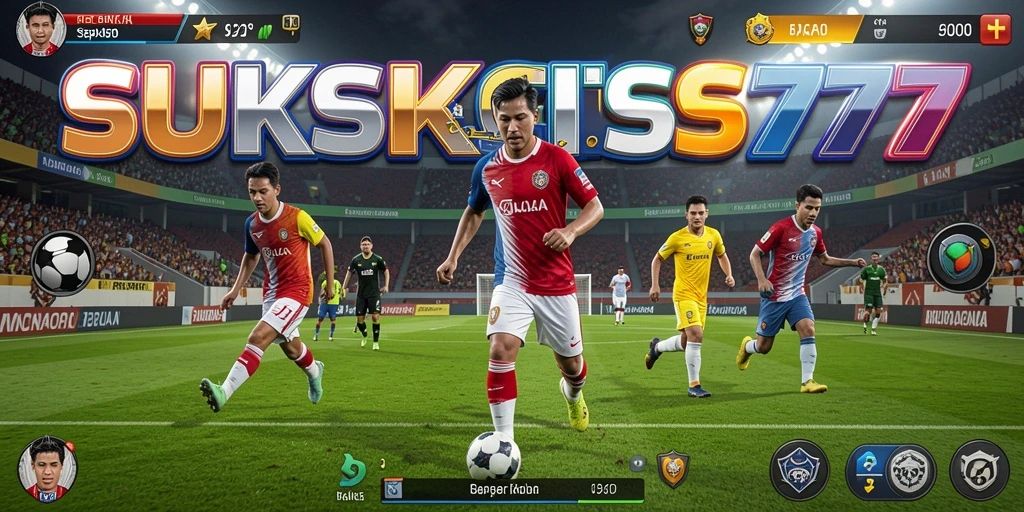 Tangkapan layar SUKSES777 menampilkan aksi seru di lapangan sepak bola.