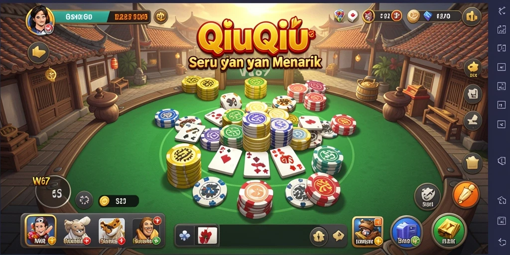 Tampilan gameplay seru dari W67 dalam permainan QiuQiu.