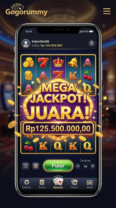 Tampilan antarmuka pengguna gogorummy yang menarik.